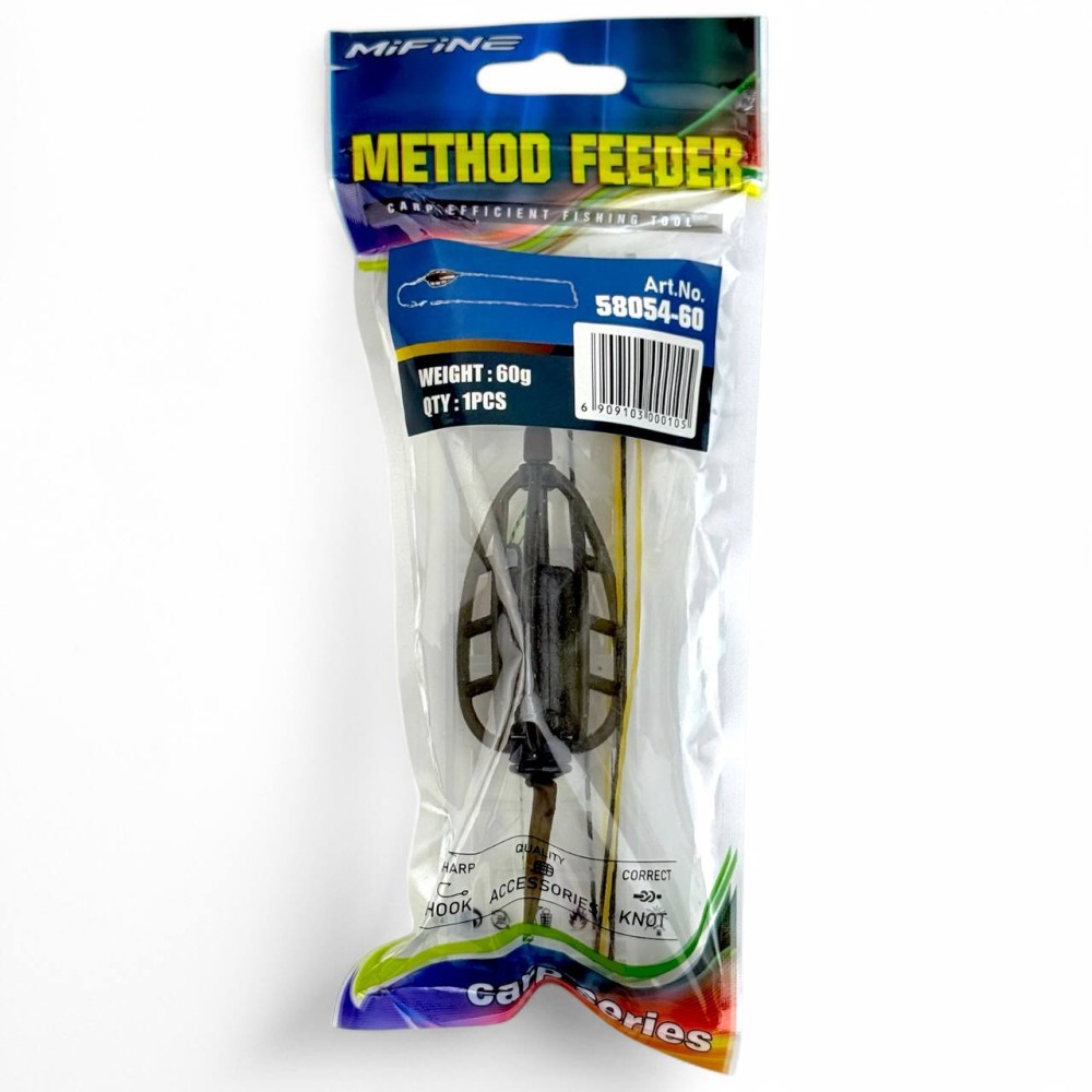 Оснастка METHOD FEEDER Волосяная оснащенная с одним крючком 60 гр Оснастка METHOD FEEDER Волосяная оснащенная с одним крючком 60 гр