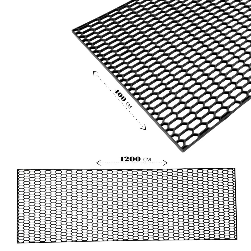 Сетка для защиты радиатора декоративная пластик, 1200 * 400 мм, цвет черный, соты крупные Сетка для защиты радиатора декоративная пластик, 1200 * 400 мм, цвет черный, соты крупные