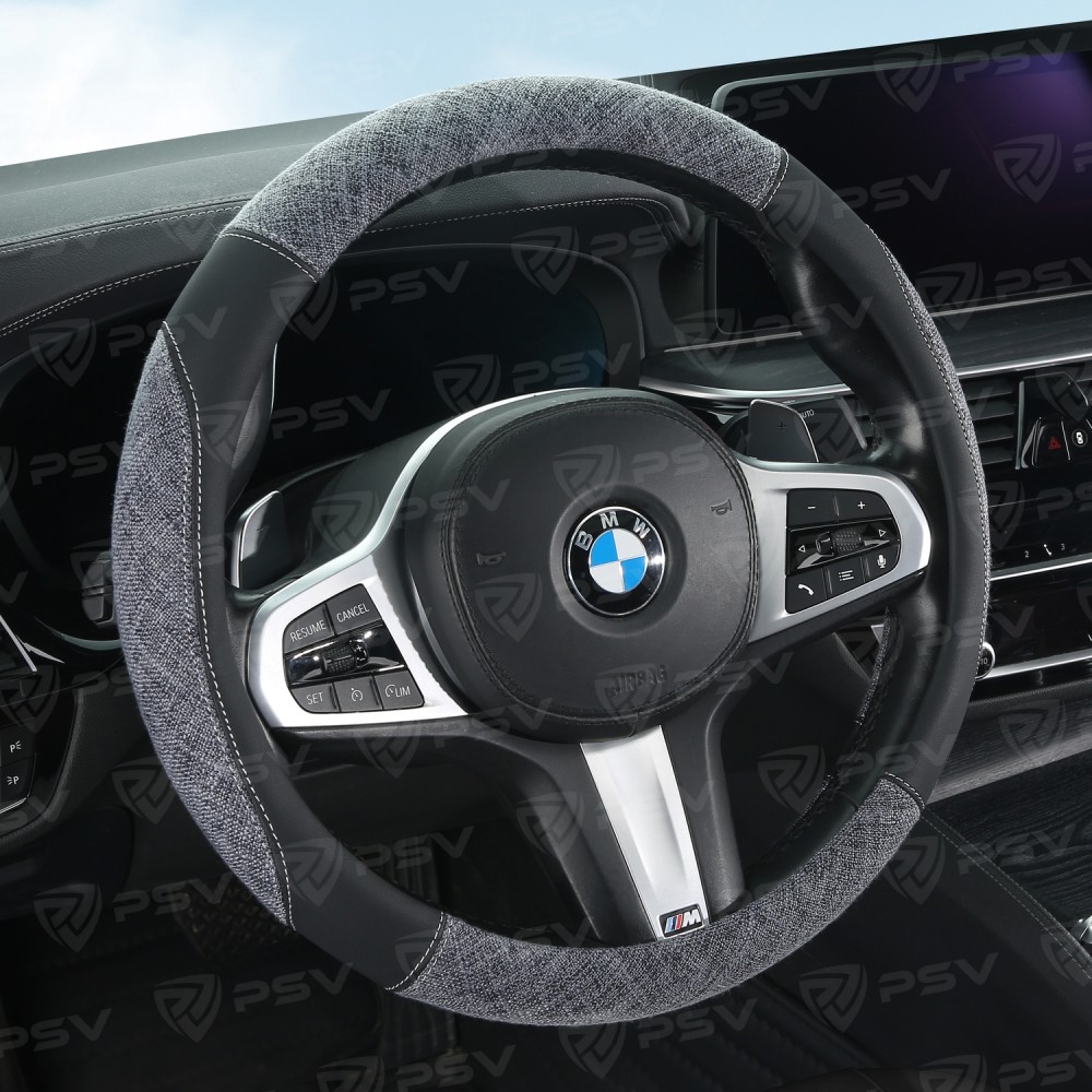 Оплетка из эко-кожи WUM цвет черный-серый, размер M Оплетка из эко-кожи WUM цвет черный-серый, размер M