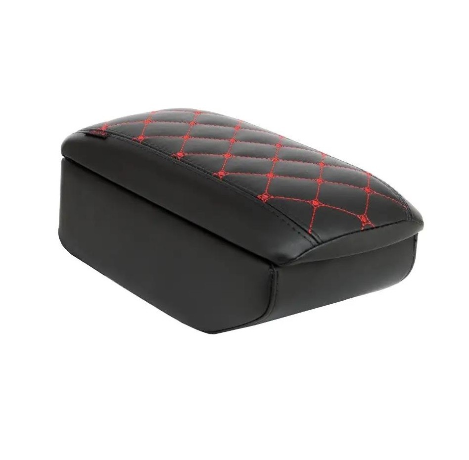 Бокс - подлокотник для лада 2190,1118-2,датсун Ми-До, Он-До, красный квадрат, кож.зам. черный Бокс - подлокотник для лада 2190,1118-2,датсун Ми-До, Он-До, красный квадрат, кож.зам. черный