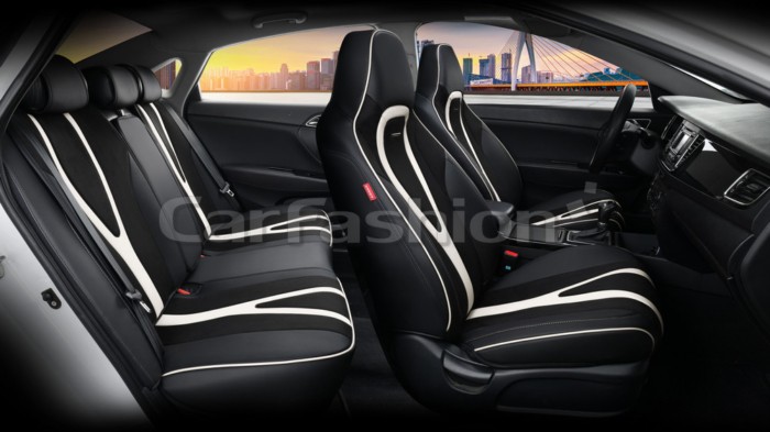 Комплект чехлов на весь салон 5D INTEGRAL PLUS, цвет черный/черный/белый Комплект чехлов на весь салон 5D INTEGRAL PLUS, цвет черный/черный/белый