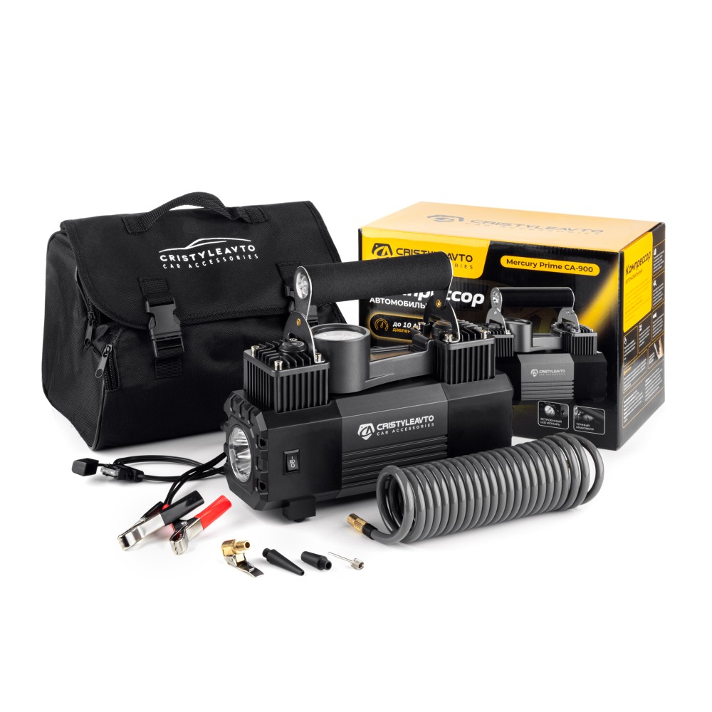 Компрессор 90 л/мин Prime са-900 mercury двухпоршневой с фонарем, 300 Вт, 3 метра длина кабеля Компрессор 90 л/мин Prime са-900 mercury двухпоршневой с фонарем, 300 Вт, 3 метра длина кабеля