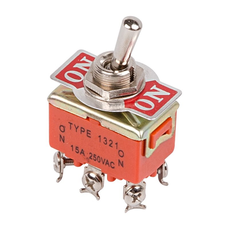Тумблер 250V 15а (6c) on-on двухполюсный (KN-202) 1шт Тумблер 250V 15а (6c) on-on двухполюсный (KN-202) 1шт