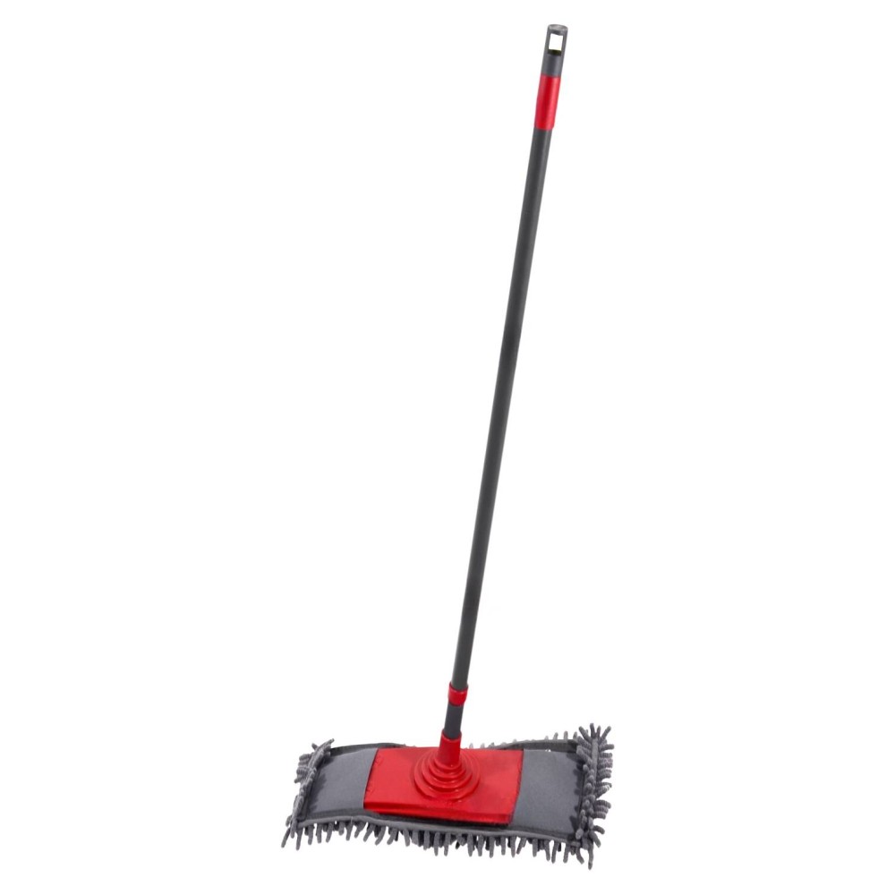 Швабра для пола Лапоть резиновая, насадка серая микрофибра лапша, телескопическая ручка 150 см Швабра для пола Лапоть резиновая, насадка серая микрофибра лапша, телескопическая ручка 150 см