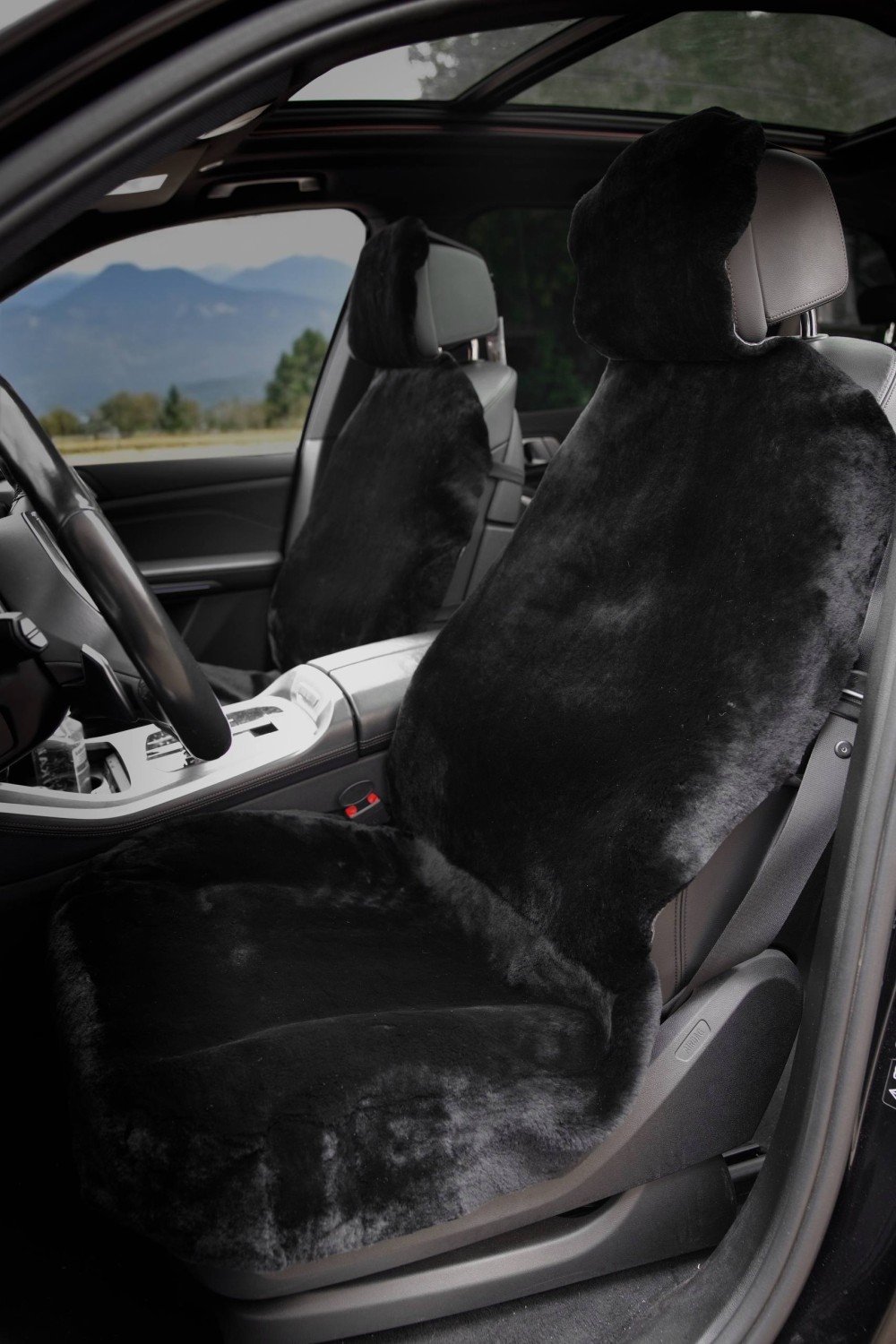 Накидка на переднее сиденье FRONT австралия из натуральной высококачественной овчины без подклады, подголовник LONG-удлиненный, цвет черный с закрытыми боками Накидка на переднее сиденье FRONT австралия из натуральной высококачественной овчины без подклады, подголовник LONG-удлиненный, цвет черный с закрытыми боками