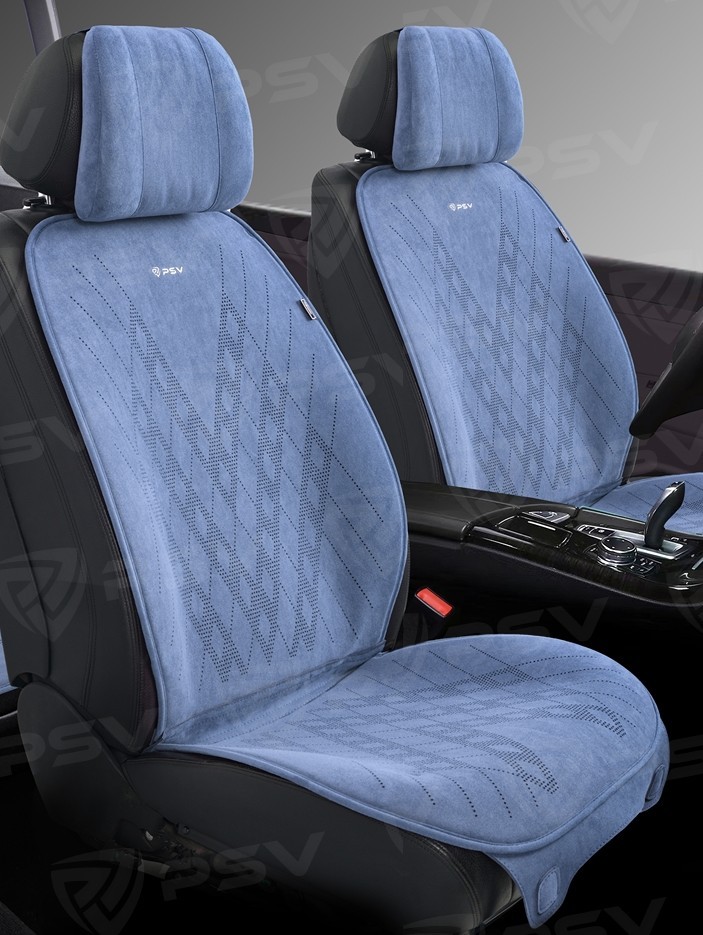 Накидки на передние сиденья FRONT ATOM 2, алькантара, цвет синий Накидки на передние сиденья FRONT ATOM 2, алькантара, цвет синий