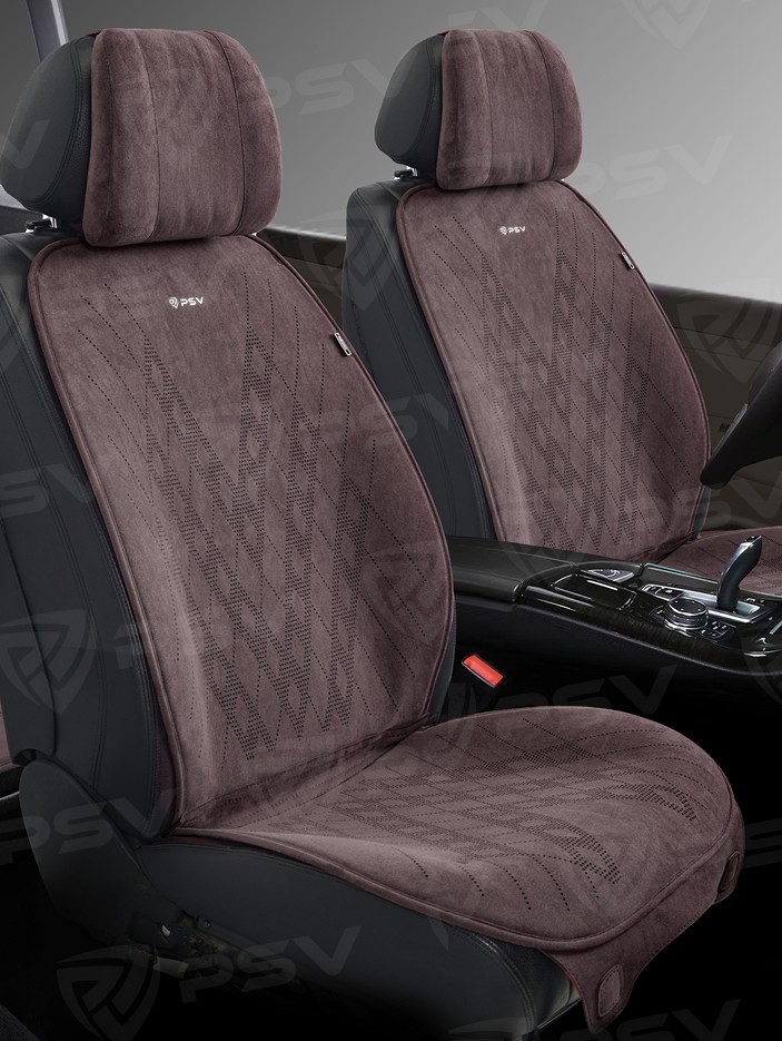 Накидки на передние сиденья FRONT ATOM 2, алькантара, цвет темно-коричневый Накидки на передние сиденья FRONT ATOM 2, алькантара, цвет темно-коричневый