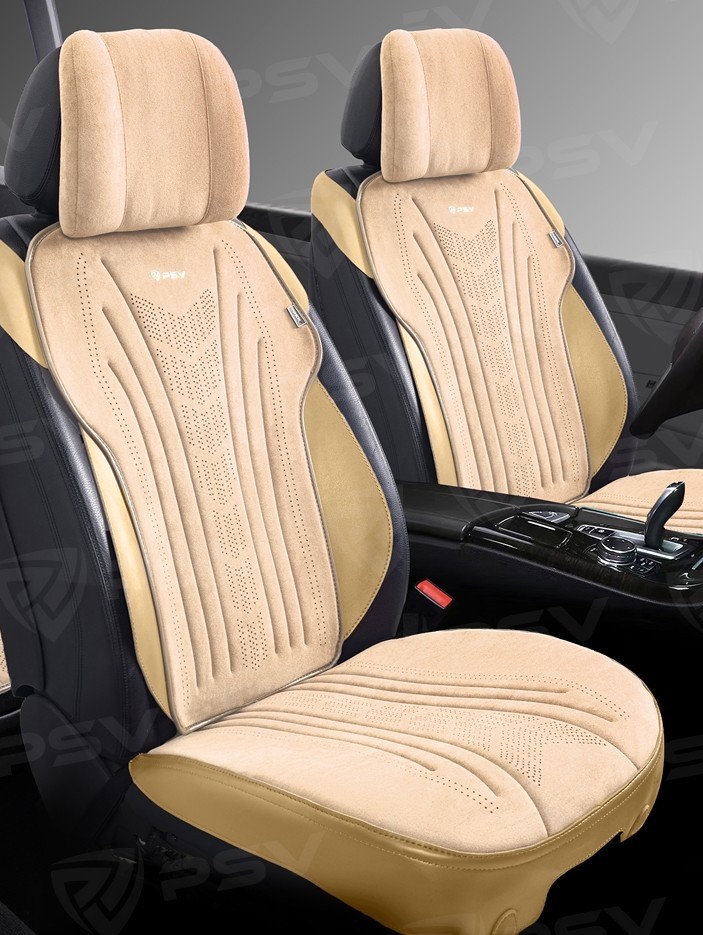 Накидки на передние сиденья TORNADO 2 FRONT, материал алькантара, цвет бежевый, строчка бежевый, кант бежевый Накидки на передние сиденья TORNADO 2 FRONT, материал алькантара, цвет бежевый, строчка бежевый, кант бежевый