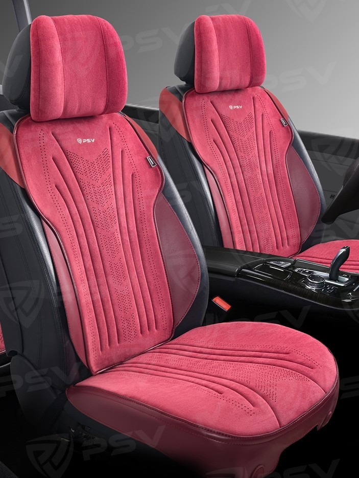 Накидки на передние сиденья TORNADO 2 FRONT, материал алькантара, цвет бордовый, строчка бордовая, кант бордовый Накидки на передние сиденья TORNADO 2 FRONT, материал алькантара, цвет бордовый, строчка бордовая, кант бордовый