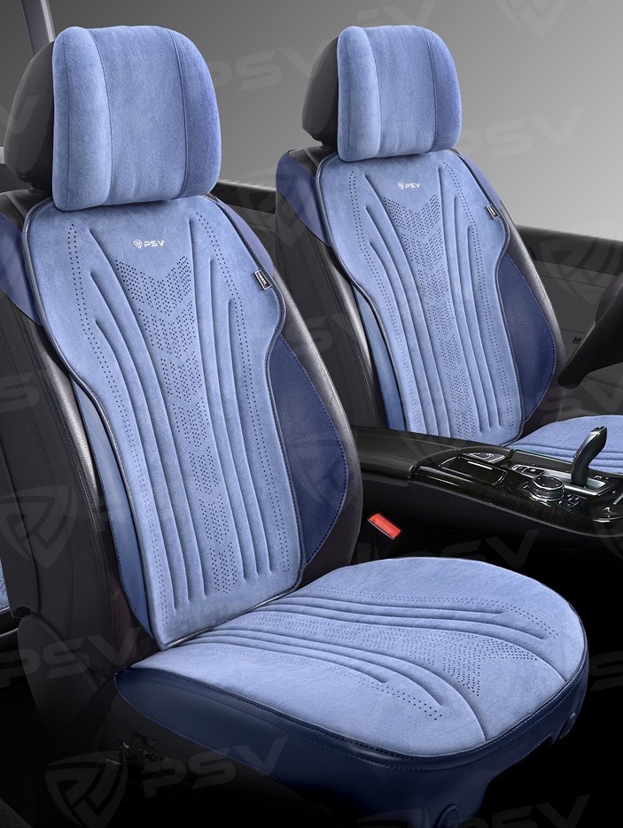 Накидки на передние сиденья TORNADO 2 FRONT, материал алькантара, цвет синий, строчка синяя, кант синий Накидки на передние сиденья TORNADO 2 FRONT, материал алькантара, цвет синий, строчка синяя, кант синий