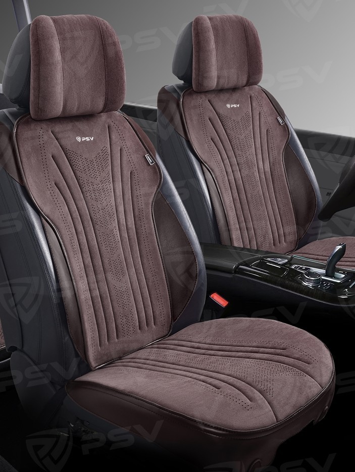 Накидки на передние сиденья TORNADO 2 FRONT, материал алькантара, цвет темно-коричневый, строчка темно-коричневая, кант темно-коричневый Накидки на передние сиденья TORNADO 2 FRONT, материал алькантара, цвет темно-коричневый, строчка темно-коричневая, кант темно-коричневый