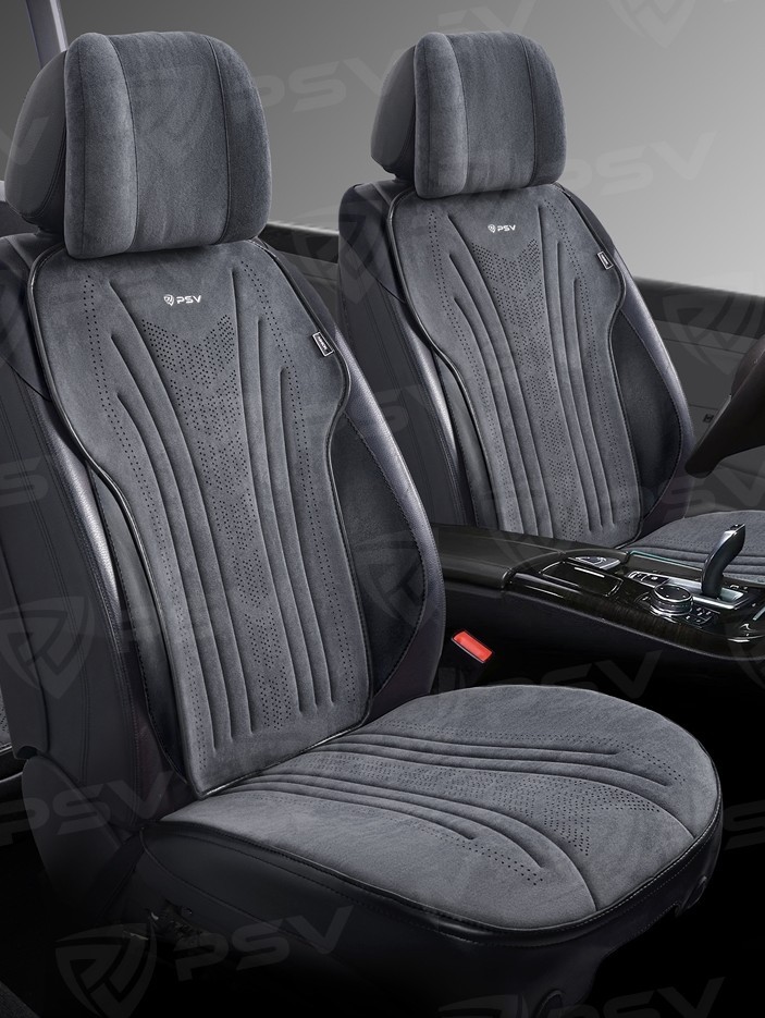 Накидки на передние сиденья TORNADO 2 FRONT, материал алькантара, цвет темно-серый, строчка темно-серая, кант темно-серый Накидки на передние сиденья TORNADO 2 FRONT, материал алькантара, цвет темно-серый, строчка темно-серая, кант темно-серый