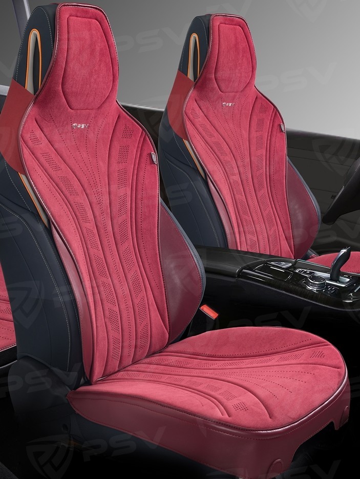Накидки на передние сиденья URAGAN 2 FRONT, материал алькантара, цвет бордовый, строчка бордовая, кант бордовый Накидки на передние сиденья URAGAN 2 FRONT, материал алькантара, цвет бордовый, строчка бордовая, кант бордовый